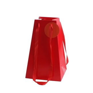 4A Cadeautasjes "Bano” | Kleur: Rood | Lengte 10 - 17 centimeter | Breedte 10 - 17 centimeter | Hoogte 27 centimeter | Per 10 tassen