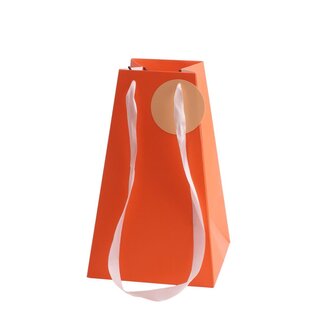 4A Cadeautasjes "Bano” | Kleur: Oranje | Lengte 10 - 17 centimeter | Breedte 10 - 17 centimeter | Hoogte 27 centimeter | Per 10 tassen