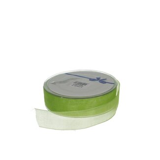 4A Ruban Organza | Couleur: vert pomme | Largeur 25 millimeter | Longueur 50 meter | Par rouleau