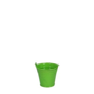 4A Seau en zinc Pot de fleur Pot de plante | Couleur: Vert pomme | Diamètre 6 centimeter | Hauteur 5 centimeter | Par 10 petits seaux