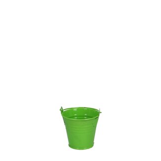 4A Zinken Emmertje Bloempot Plantenpot | Kleur: Appeltjesgroen | Diameter 6 centimeter | Hoogte 5 centimeter | Per 10 emmertjes