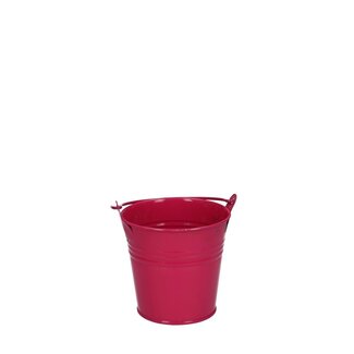 4A Petit seau en zinc Pot de fleurs Pot pour plante | Couleur: Fuchsia | Diamètre 8 centimeter | Hauteur 7 centimeter | Par 10 seaux