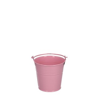 4A Seau en zinc Pot de fleurs Pot pour plante | Couleur: Rose | Diamètre 8 centimeter | Hauteur 7 centimeter | Par 10 seaux
