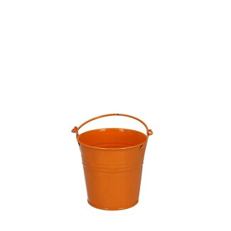 4A Zinc Little Bucket Flower Pot Plant Pot | Colour: Orange | Diameter 8 centimetre | Height 7 centimetre | Per 10 little buckets