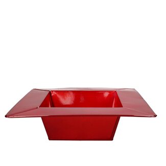 4A Zinken Schaal Bloempot Plantenpot | Kleur: Rood | Diameter 15 - 25 centimeter | Hoogte 7 centimeter | Per 5 schalen