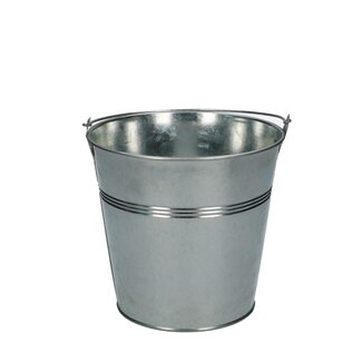 4A Petit seau en zinc Pot de fleurs Pot pour plante | Couleur: Argenté | Diamètre 15 centimeter | Hauteur 14 centimeter | Par 10 petits seaux