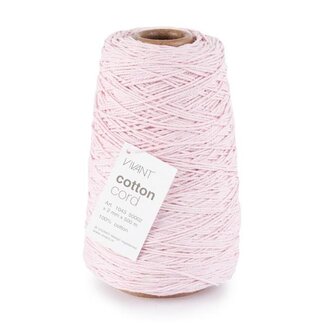 4A Fil de coton | Couleur: Rose clair | Diamètre 2 millimeter | Longueur 500 meter | Par rouleau