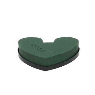 4A Oasis Floral Foam Heart | Colour: Green | Length 16 centimeter | Width 16.5 centimeter | Height 3 centimeter | Per 4 hearts