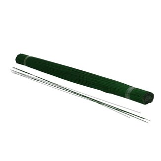 4A Painted Floral Wire blunt | Colour: Dark green | Diameter 0.7 millimetre | Length 50 centimetre | Weight 2.5 kilo | Per box