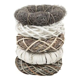 4A Stack Wreaths Assortment | Colour: Grey | Diameter 40 centimeter | Per 5 wreaths