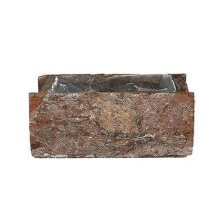 4A Pot à fleurs jardinière en bois de bouleau | Couleur: Marron foncé | Longueur 20 centimeter | Largeur 11 centimeter | Hauteur 9 centimeter | Par 4 pots à fleurs