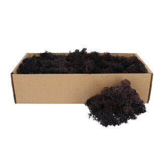 4A Gepreserveerd Rendiermos | Kleur: Zwart | Droogdecoratie | Gewicht 400 - 500 gram | Per doosje