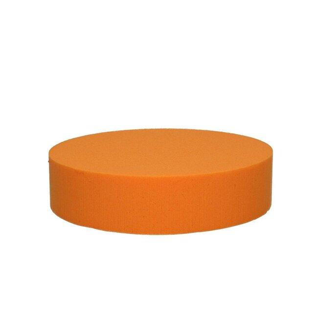 Oasis Mousse florale colorée Cake | Couleur: Orange | Diamètre 20 centimeter | Hauteur 5 centimeter | Par 2 cakes