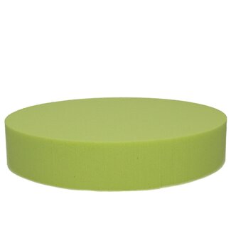 4A Oasis Gekleurd Steekschuim Cake | Kleur: Citroengeel | Diameter 25 centimeter | Hoogte 5 centimeter | Per 2 cakes