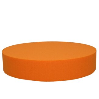 4A Oasis Gefärbter Steckschaum Cake | Farbe: Orange | Durchmesser 25 centimeter | Höhe 5 centimeter | Pro 2 Cakes