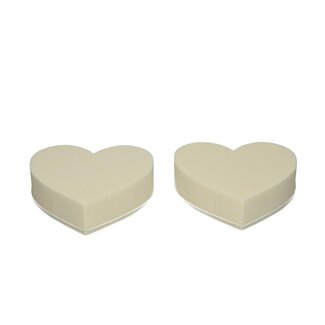 4A Oasis Coloured Floral Foam Heart | Colour: Ivory-coloured | Diameter 18 centimetre | Per 2 hearts