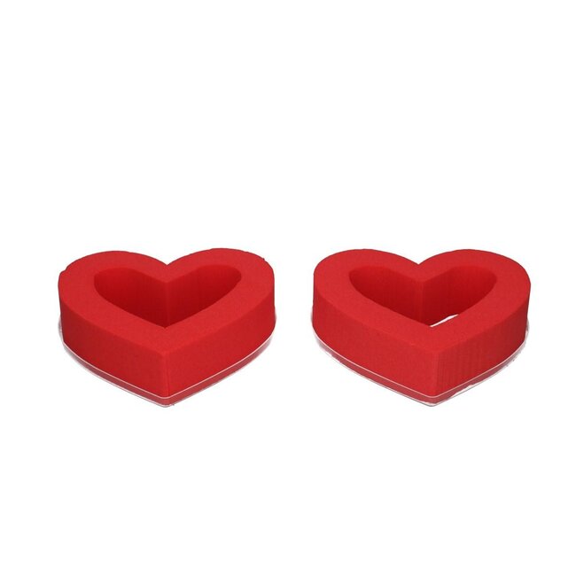 Oasis Coloured Floral Foam Heart Open | Colour: Red | Diameter 18 centimeter | Per 2 hearts