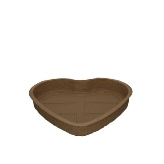4A Mousse florale Coupelle de base Cœur Biodur | Couleur: Marron | Diamètre 35 centimeter | Par 6 cœurs