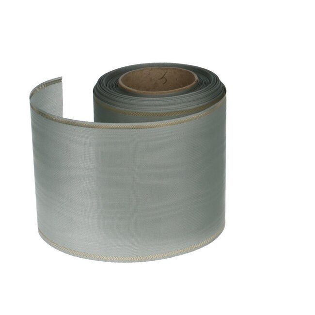 Moireband Lint | Kleur: Grijs | Breedte 100 millimeter | Lengte 25 meter | Per rol