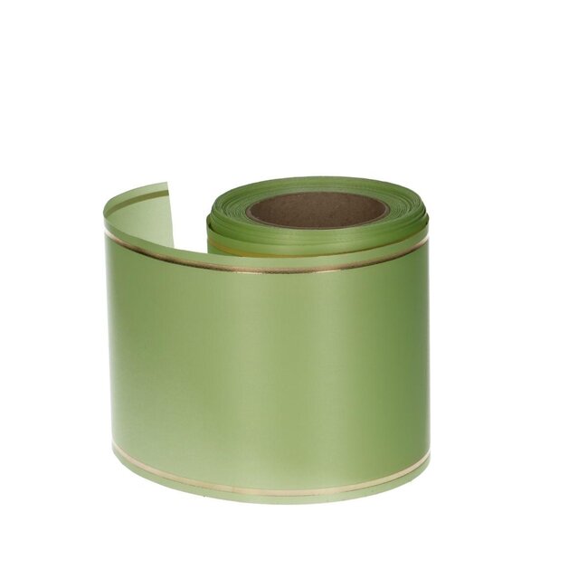 Ruban machine satiné | Couleur: Vert clair | Largeur 100 millimètres | Longueur 25 mètres | Par rouleau