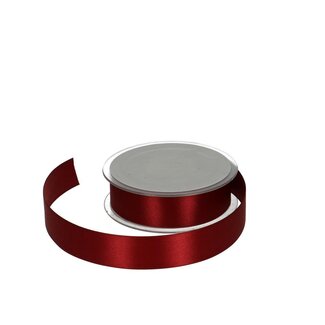 4A Ruban satiné | Couleur: Bordeaux | Largeur 25 millimeter | Longueur 25 meter | Par rouleau