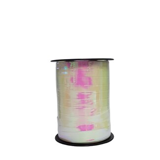 4A Ruban frisé Irisé | Couleur: Blanc naturel | Largeur 10 millimeter | Longueur 250 meter | Par rouleau