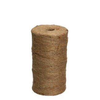 4A Jute Touw Draad | Kleur: Lichtbruin | Diameter 3 millimeter | Lengte 6 meter | Gewicht 370 gram | Per rol