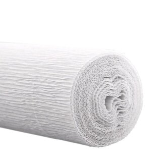 4A Crepepapier op rol | Kleur: Natuurlijk Wit | Breedte 50 centimeter | Lengte 2.5 meter | Per 5 rollen