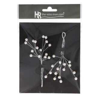 4A Décoration brindilles en forme de perle | Couleur: Argenté | Diamètre forme de perle 6 millimeter | Par lot de deux