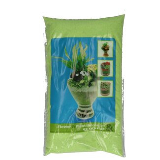 4A Decoratief Zand | Kleur: Appeltjesgroen | Diameter 0.5 millimeter | Inhoud zak 5 kilo | Per zak