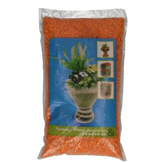 4A Kies | Farbe: Orange | Durchmesser 2 - 3 Millimeter | Inhalt Sack 5 kilo | Pro Sack
