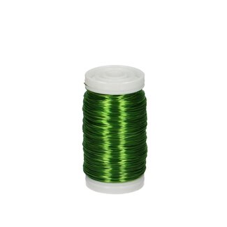 4A Metaal Draad | Kleur: Appeltjesgroen | Diameter 0.3 millimeter | Gewicht 100 gram | Per rol