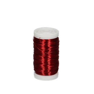 4A Metaal Draad | Kleur: Rood | Diameter 0.3 millimeter | Gewicht 100 gram | Per rol