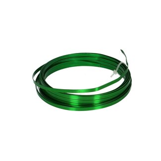 4A Aluminium Draht Flach | Farbe: Apfelgrün | Breite 5 Millimeter | Länge 10 Meter | Pro Rolle