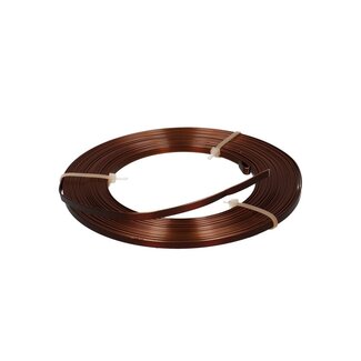 4A Fil aluminium plat | Couleur: Brun foncé | Largeur 5 millimètres | Longueur 10 mètres | Par rouleau
