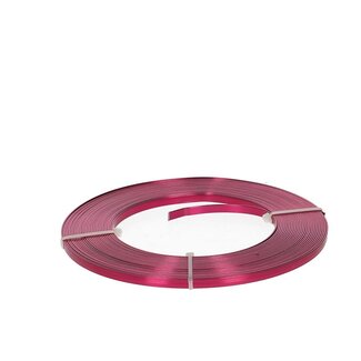 4A Aluminium Draht Flach | Farbe: Fuchsia | Breite 5 millimeter | Länge 10 meter | Pro Rolle