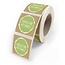 Sticker Label with text “Artisanal” | Colour: Brown Green | Width 40 millimeter | Height 35 millimeter | Per 500 stickers