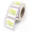 Sticker label with text “Plaisir D’Offrir” | Colour: Mixed colours | Width 40 millimeter | Height 35 millimeter | Per 500 stickers