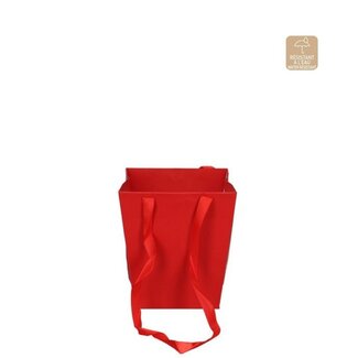 4A Cadeautasjes "Elegant” | Kleur: Rood | Breedte 12.5 - 16.5 centimeter | Hoogte 18 centimeter | Per 10 tassen