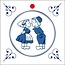 Kaartje Label met tekst "Liefde" | Kleur: Wit Blauw | Breedte 7 centimeter | Hoogte 7 centimeter | Per 20 labels