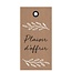 Card Label with French text “Plaisir d'offrir” | Colour: Light brown | Width 5 centimeter | Height 10 centimeter | Per 20 labels