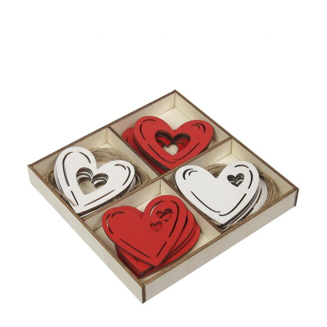 Hart Decoratie Assortiment | Kleur: Gemengde Kleuren | Diameter 6 centimeter | Per 20 harten