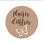 Autocollant étiquette avec texte “Plaisir D’Offrir” | Couleur: Brun clair | Diamètre 39 millimeter | Par 500 autocollants