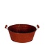 Bac en zinc Pot de fleurs Pot pour plante “Evan” | Couleur: Brun | Diamètre 24.5 centimeter | Hauteur 8.5 centimeter | Par 10 bacs