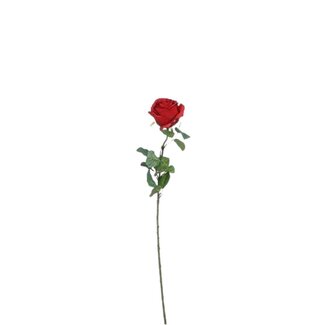 4A Rose Fleur artificielle | Couleur: Rouge | Roses Fleurs artificielles | Longueur ± 69 centimeter | Par 12 fleurs artificielles