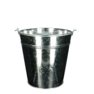 4A Zink-Eimerchen Blumentopf Pflanzentopf | Farbe: Silberfarben | Durchmesser 20 centimeter | Höhe 18.5 centimeter | Pro 5 Eimerchen