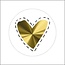 Sticker Label “Hart Sparkle” | Kleur: Goudkleurig | Diameter 46 millimeter | Per 500 stickers