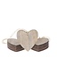Décoration pendentif cœur en bois | Couleur: Gris | Longueur 7 centimeter | Par 10 cœurs