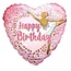 Party! Ballon “Happy Birthday” | Kleur: Lichtroze | Diameter 45 centimeter | Per 10 ballonnen