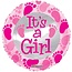 Party! Balloon “It’s a Girl” Foot shape | Colour: Pink | Diameter 45 centimetre | Per 10 balloons